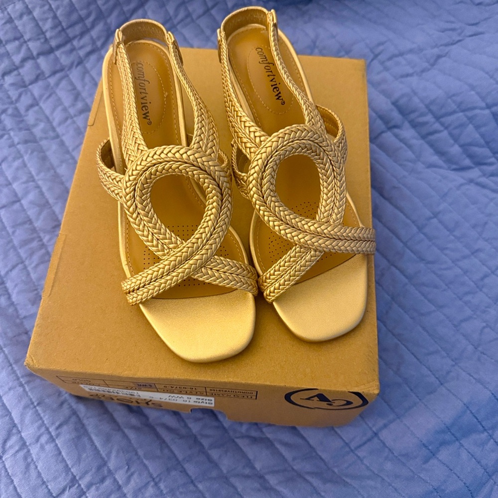 Comfortview Yellow Braided Sandals